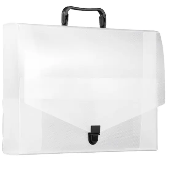 JAM Paper Clear Grid 10" x 15" Plastic Portfolio Briefcase {3}