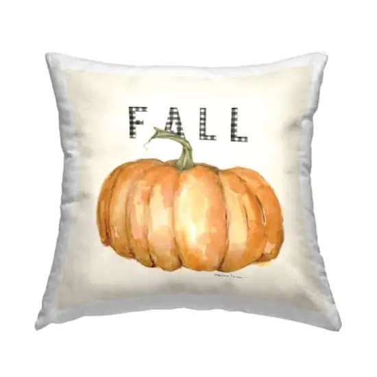 Stupell Industries Fall Pumpkin Black Farm Plaid Throw Pillow {1}