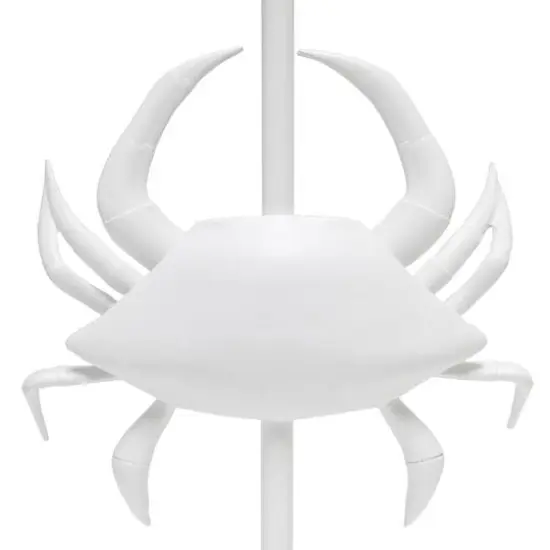Simple Designs&trade; 18" White Pinching Crab Table Lamp with Light Beige Shade {8}