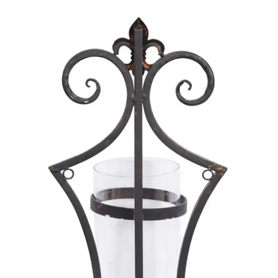 31" Black Iron Traditional Candle Wall Sconce {6}