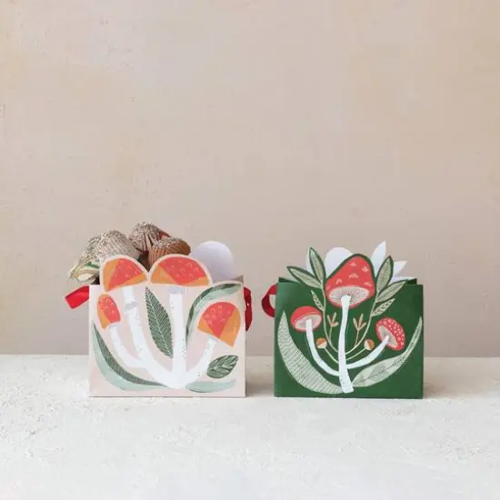 Hello Honey Multicolor Printed Paper Mushroom Shaped Gift Bags, 2ct. {4}