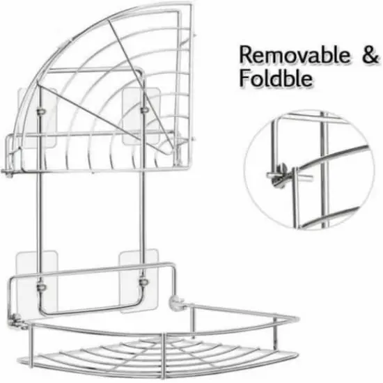 Silver 2-Tier Bathroom Shelf Storage {4}