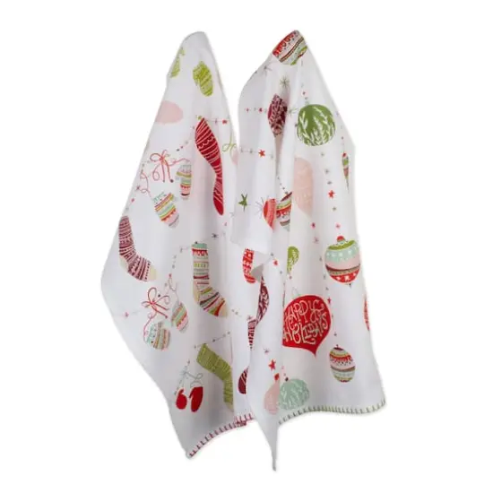 DII&reg; Christmas Trimmings Printed Dishtowel Set {3}