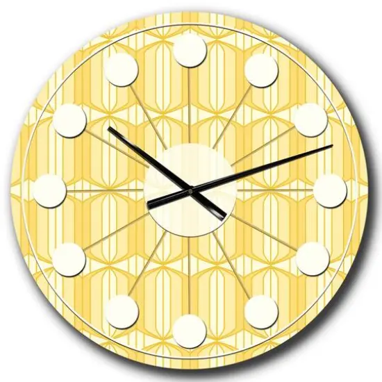 Designart 'Retro Ornamental Design Iii Mid-Century Modern Wall Clock {1}