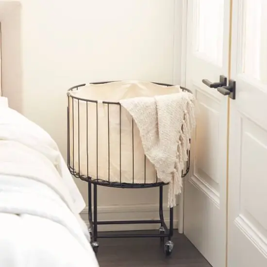 Black Contemporary Metal Storage Cart, 26" x 19" {8}