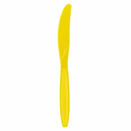 JAM Paper Premium Utensils Plastic Knives Party Pack, 48ct. Yellow {1}