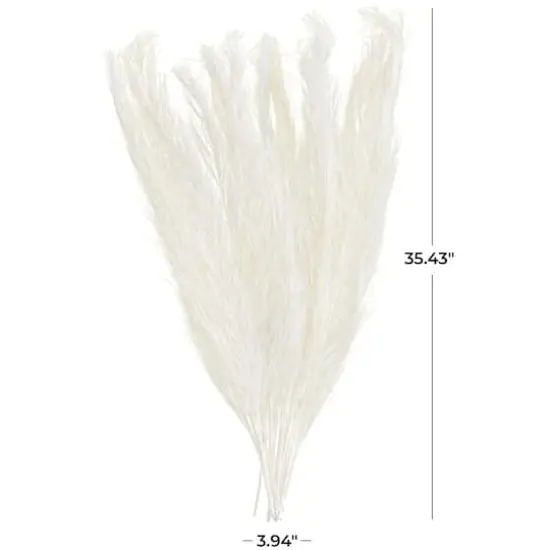 35" Natural Dried Palm Leaf Bundle with Feather-Inspired Stems White {7}