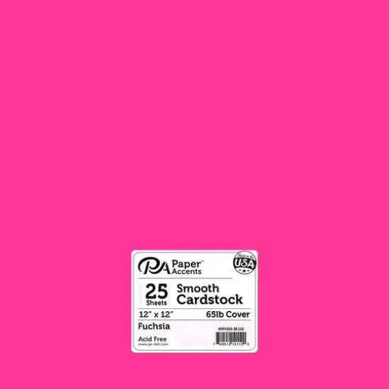 PA Paper™ Accents 12" x 12" 65lb. Smooth Cardstock, 25 Sheets Fuchsia {1}