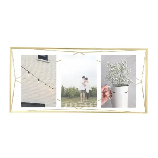 Umbra Matte Brass Prisma 3 Opening Picture Frame {1}