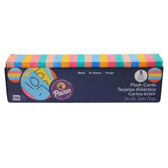 Pacon&reg; 5 Color Blank Flash Cards, 1,000ct. {1}