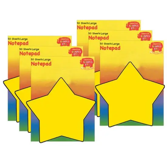 Creative Shapes Ect.&trade; Large Star Notepads,6 Packs of 50 {1}