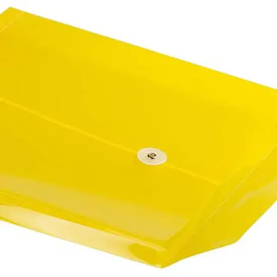 JAM Paper 9.75" x 13" Yellow Plastic Button String Open End Envelopes, 24ct. {3}