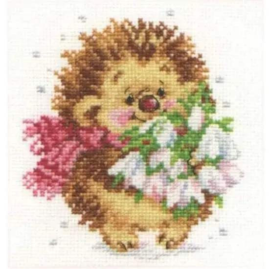 Alisa Spring Hedgehog Cross Stitch Kit {1}