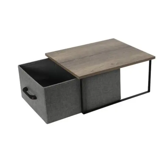 Household Essentials Stacking Storage Boxes Set Ashwood {7}