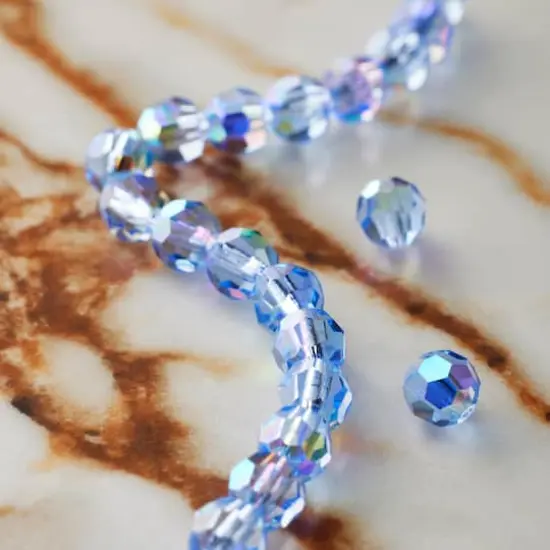 Preciosa Glass Crystal Round Beads, 6mm by Bead Landing&trade; Light Sapphire AB {3}