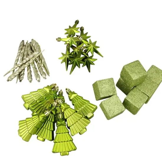 125ct. Green Shatterproof 3-Finish Tropical Christmas Ornaments {10}