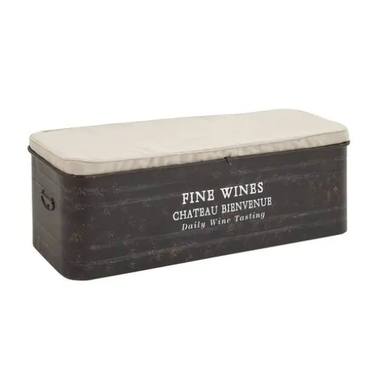 Brown Industrial Metal Storage Bench, 17" x 48" {4}