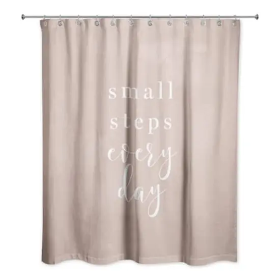 Small Beige Steps 71" x 74" Shower Curtain {3}