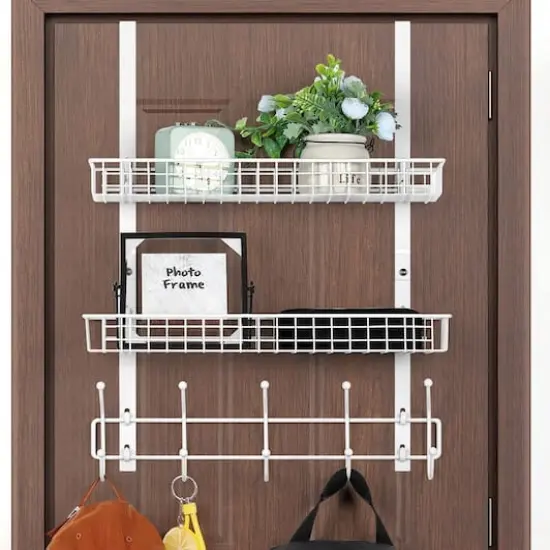 NEX&trade; Over The Door Hanging Organizer Rack White {8}