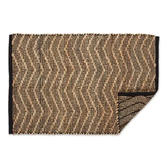 DII&reg; Black With Natural Jute Chevron Hand-Loomed Rug, 2ft. x 3ft. {5}