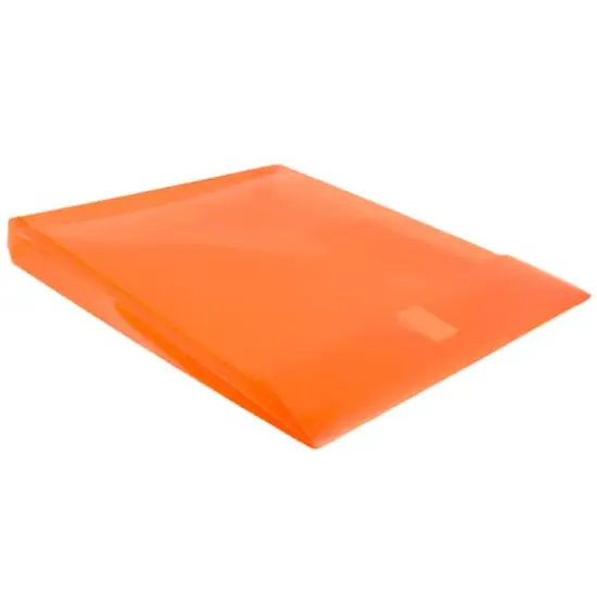 JAM Paper VELCRO&reg; Closure 9.75" x 11.75" Expandable Open End Envelopes, 12ct. Orange {6}