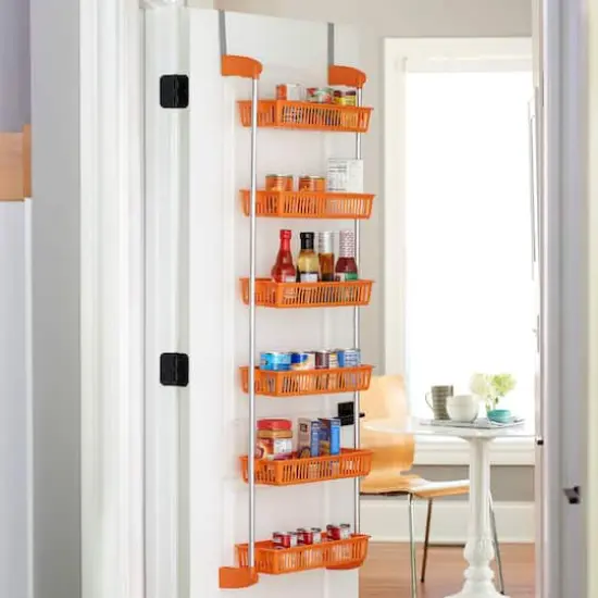 Household Essentials Over the Door Storage Rack Orange {4}