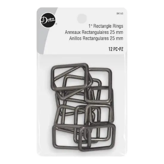 Dritz&reg; Gray 1" Rectangle Rings, 12ct. {1}