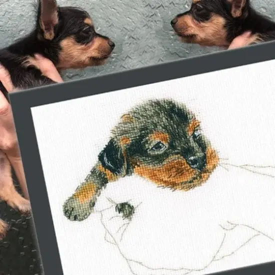 RTO Warmth in Palms Puppy Cross Stitch Kit {5}