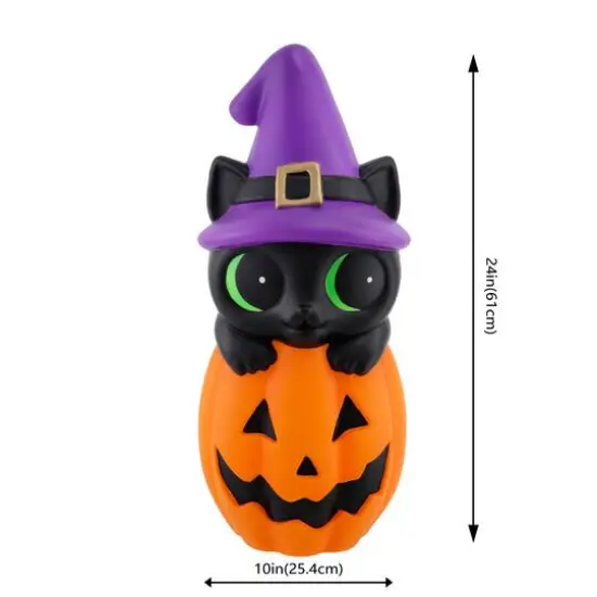 24" LED Lighted Cat & Pumpkin Blow Mold by Ashland&reg; {6}