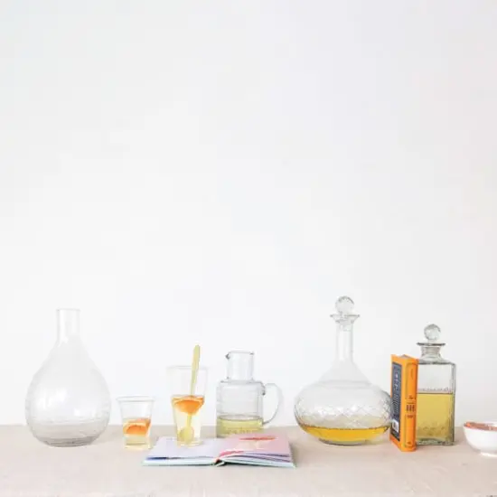 Hello Honey&reg; 6" Clear Round Glass Drinking Glasses with Debossed Rim & Base, 6ct. {4}