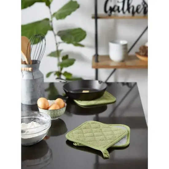 DII&reg; Terry Cloth Potholders, 3ct. Antique Green {5}