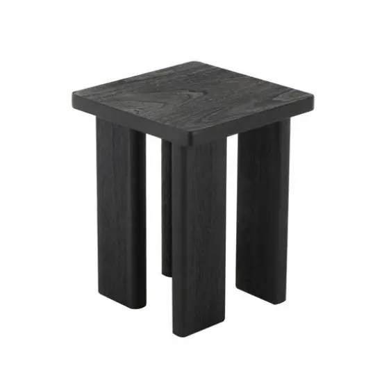 20" Black Handmade Side End Accent Table with Square Tabletop {9}