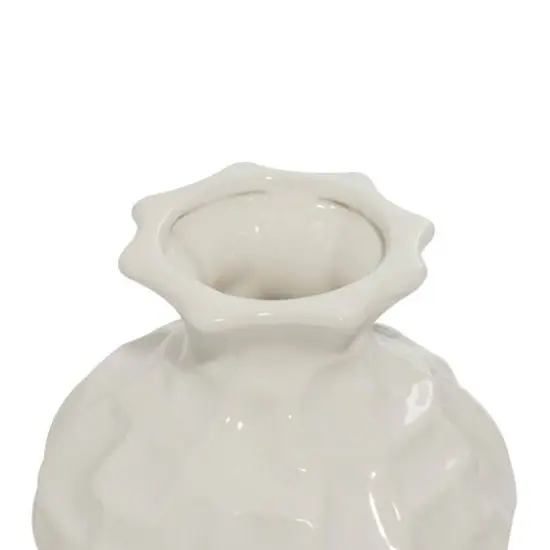 White Stoneware Modern Vase Set {10}