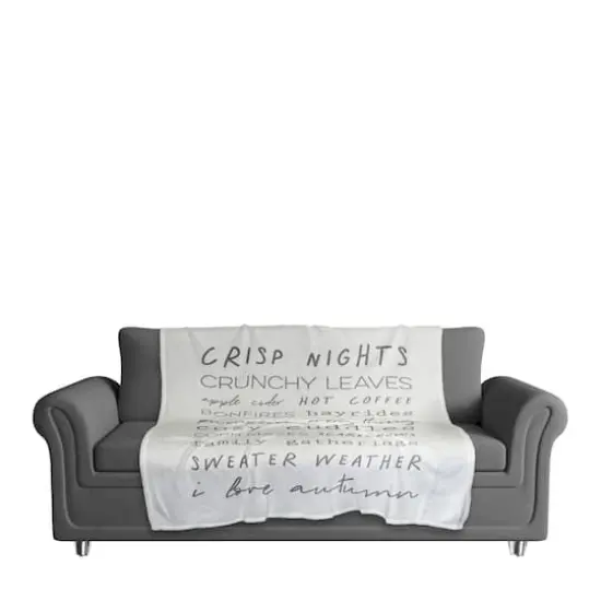 Off-White Autumn Words Fleece Blanket {4}