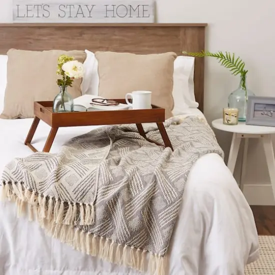 DII&reg; Gray Basket Weave Woven Throw {7}