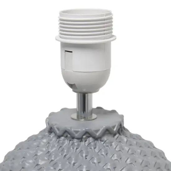 Simple Designs 20" Ceramic Purled Texture Table Lamp Gray {7}