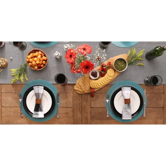 DII&reg; Round Double Frame Placemats, 6ct. Teal {7}