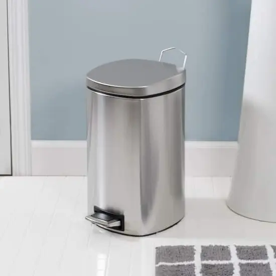 Honey Can Do 12-Liter Stainless Steel Step Trash Can {3}