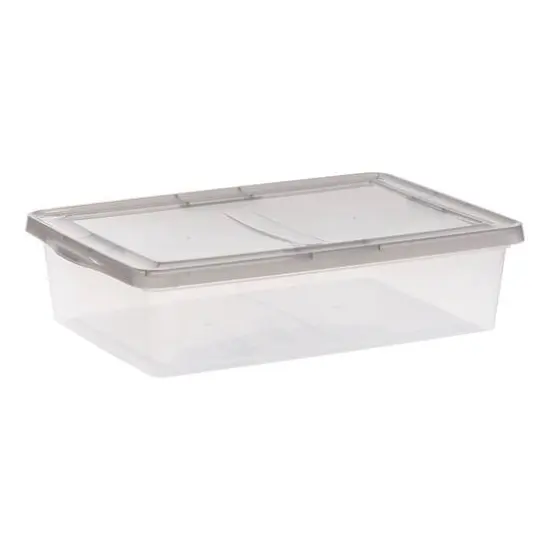 IRIS&reg; 28qt. Clear Snap Top Storage Box with Gray Lid {6}