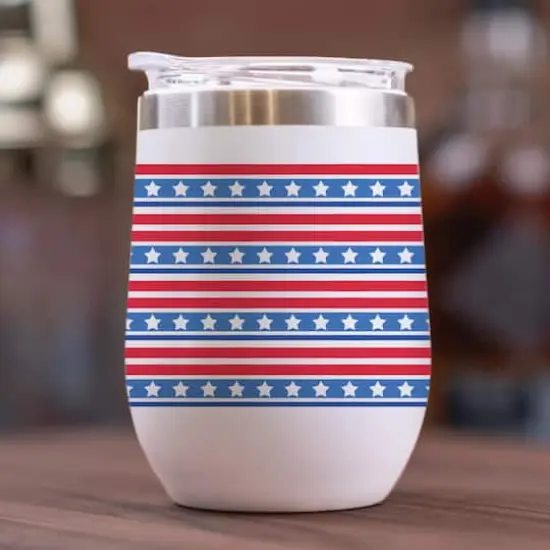 Land Of The Free Wine Tumbler {5}