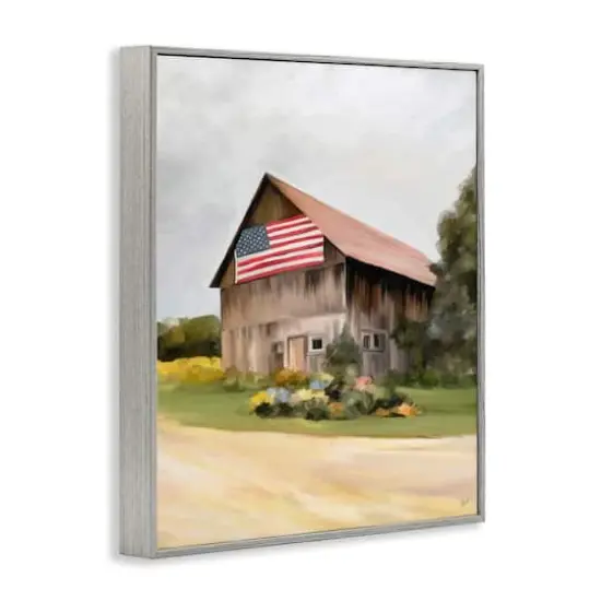 Stupell Industries Rural Americana Home Countryside Farm Flag Painting Framed Giclee Art Gray {4}