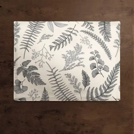 Gray Botanical Cotton Twill Placemat {3}