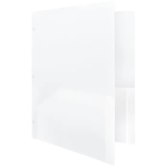 JAM Paper 3-Hole Heavy Duty Plastic Pocket Folder, 6ct. Clear {6}