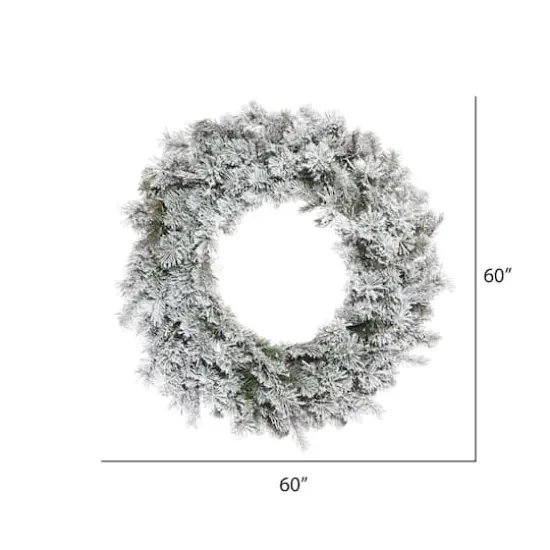 60" Flocked Kiana Artificial Christmas Wreath {3}