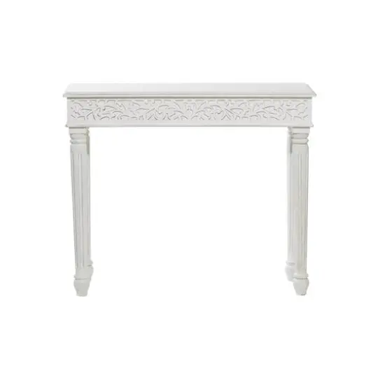 White Farmhouse Mango Wood Console Table, 30" x 36" {3}