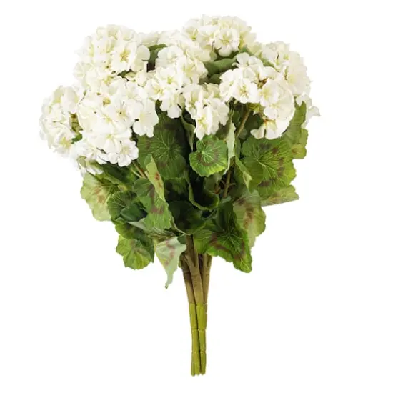 18" White Artificial Geranium Bush, 4ct. {5}