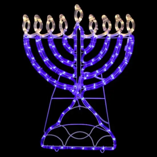 23" Blue & White LED Menorah Decoration {3}