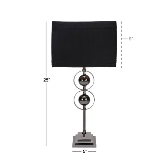 25" Black Metal Modern Table Lamp, 2ct. {6}