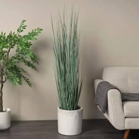 5ft. Onion Grass Tall Artificial Plant with Black Pot {3}