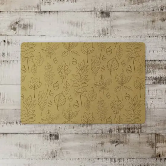 Mustard Leaf Pattern Floor Mat {3}
